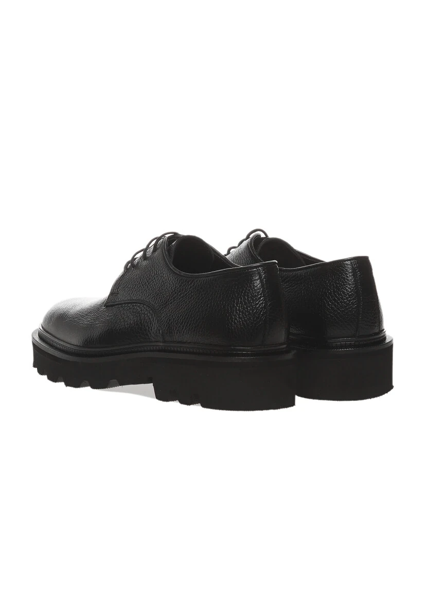 Black Leather Casual Shoes - 4