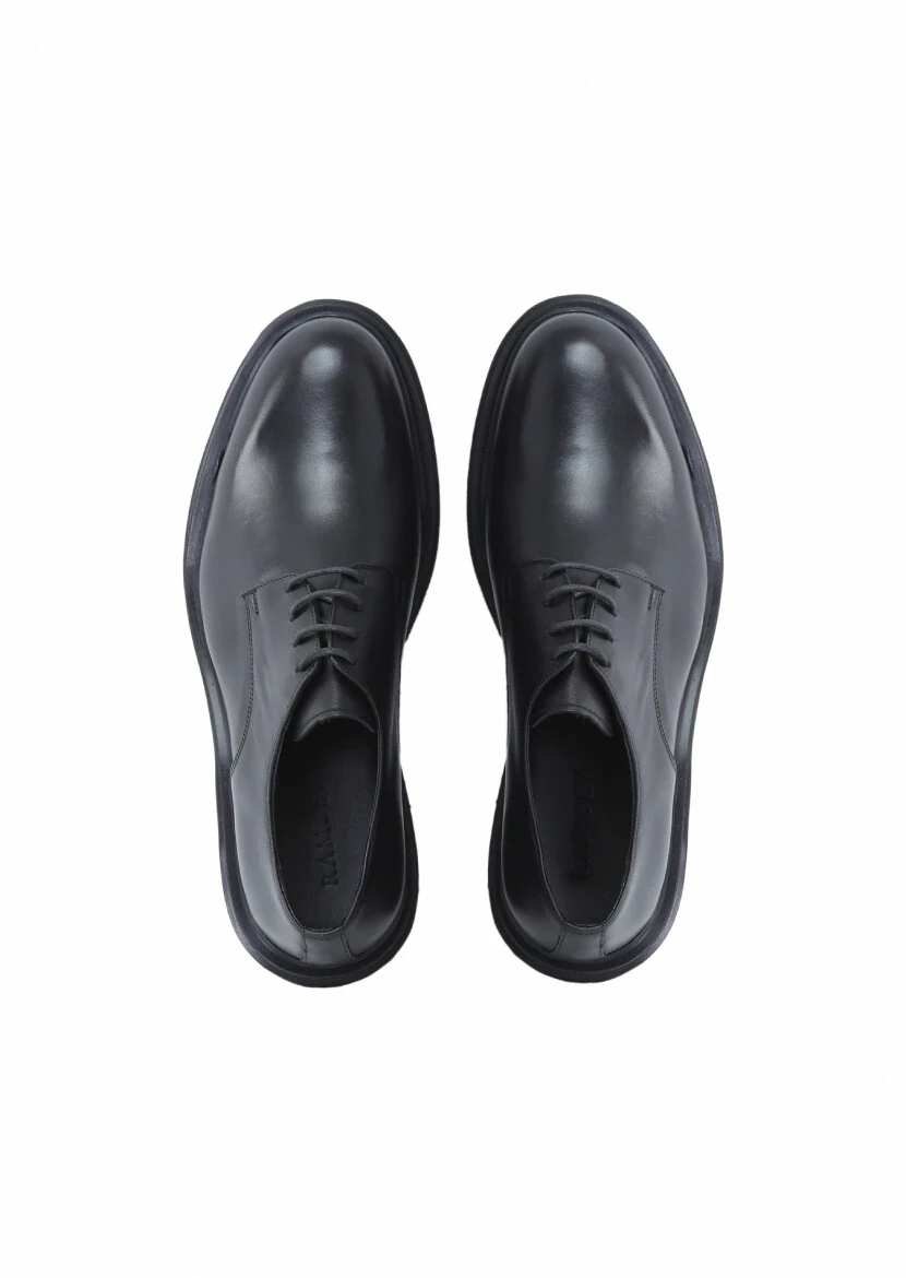 Black Leather Casual Shoes - 6