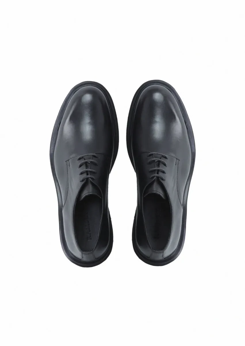 Black Leather Casual Shoes - 6