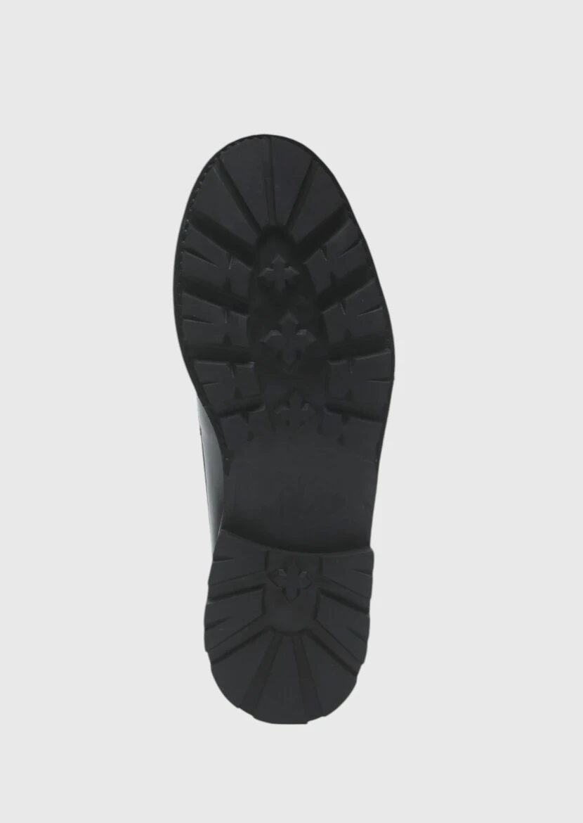 Black Leather Casual Shoes - 4