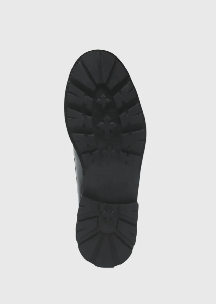 Black Leather Casual Shoes - 4