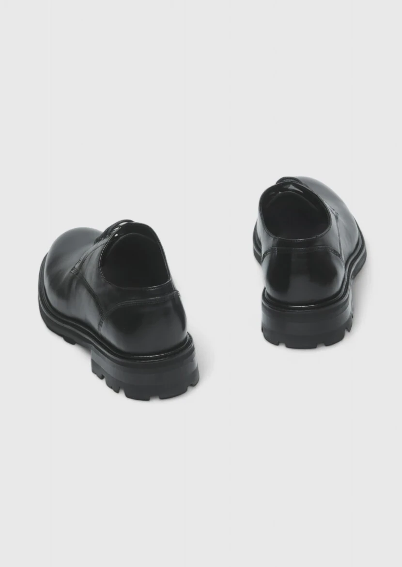 Black Leather Casual Shoes - 5