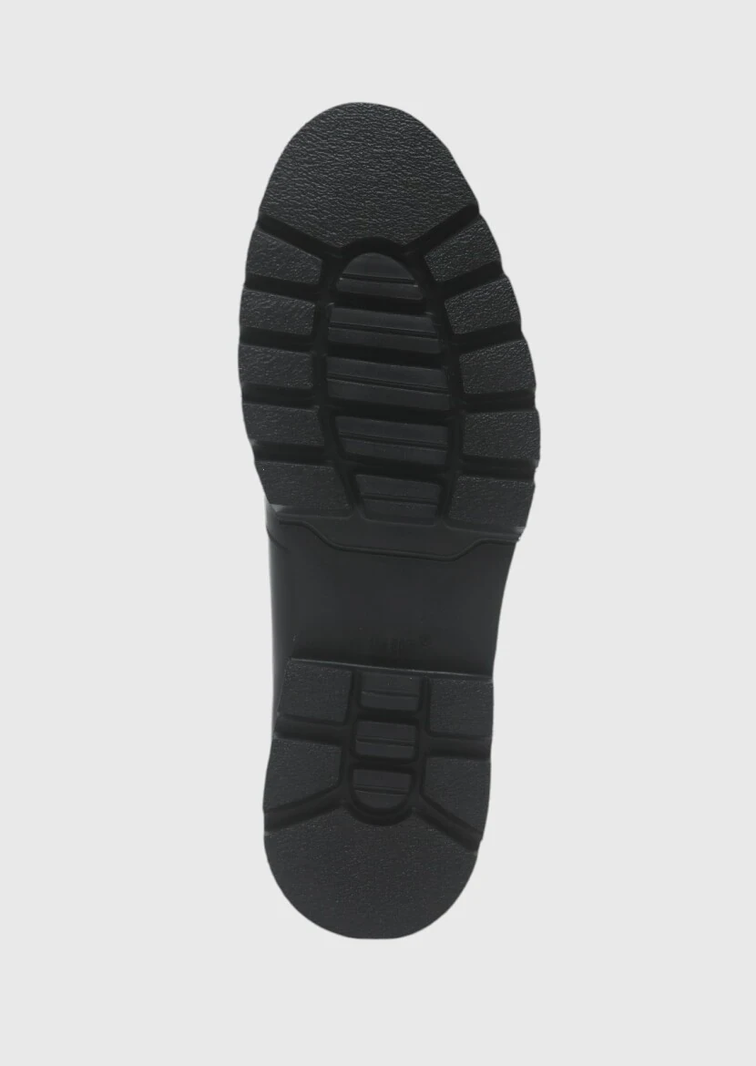 Black Leather Casual Shoes - 4