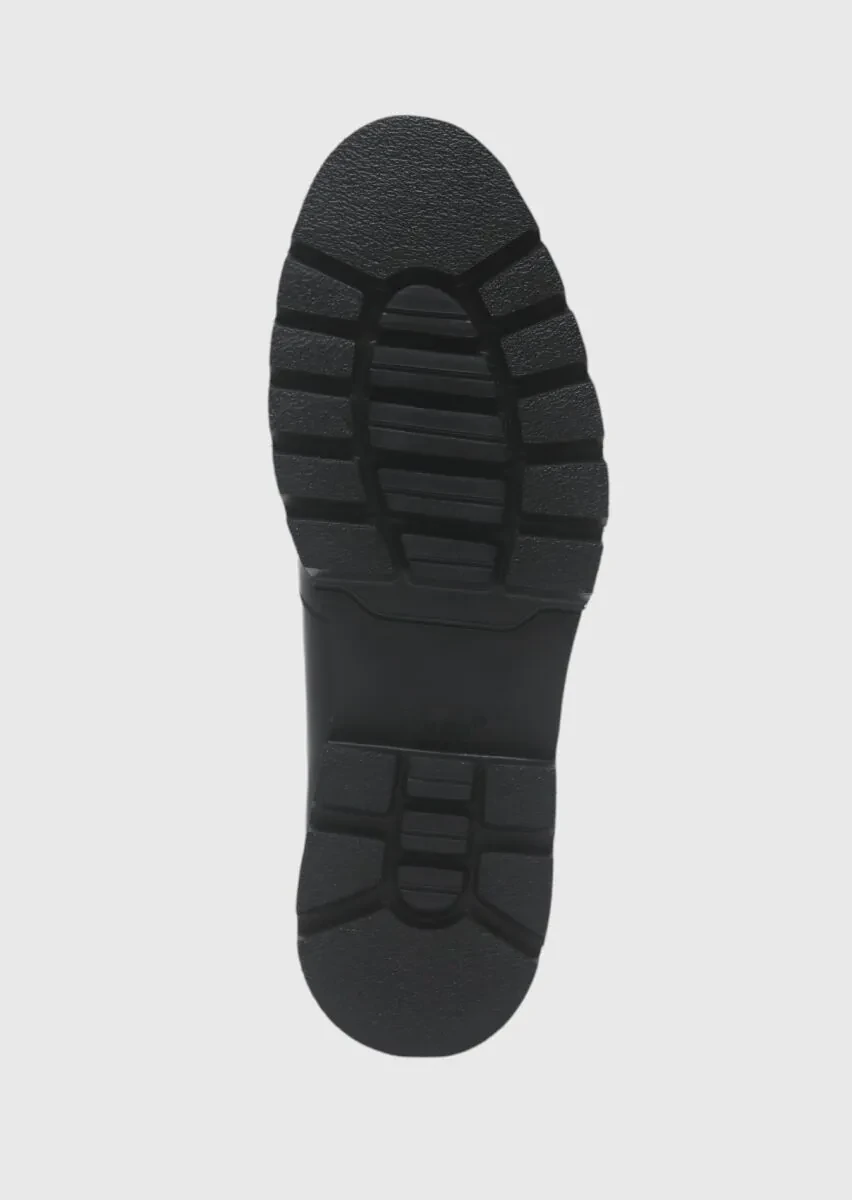 Black Leather Casual Shoes - 4