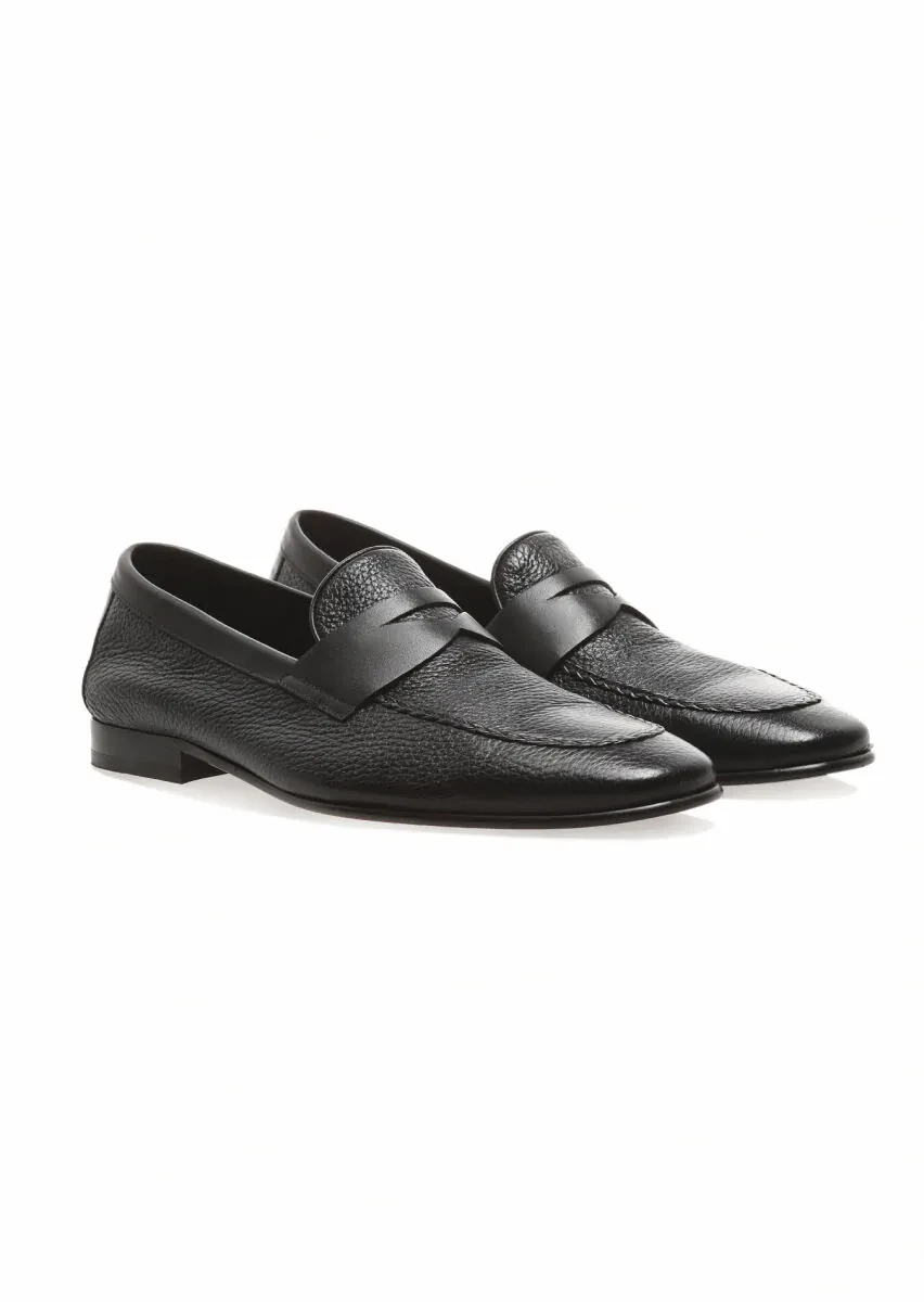Black Leather Classical Loafer - 2