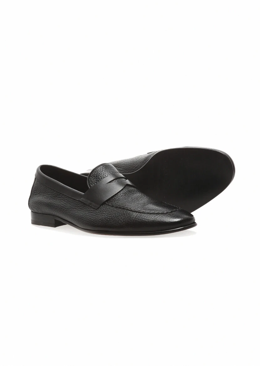 Black Leather Classical Loafer - 3