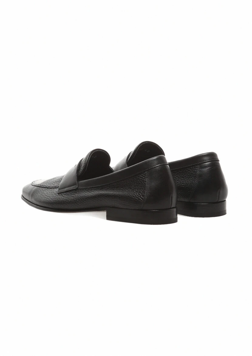 Black Leather Classical Loafer - 4