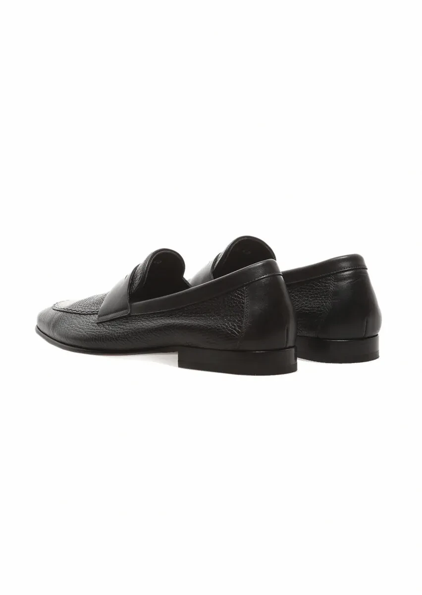 Black Leather Classical Loafer - 4