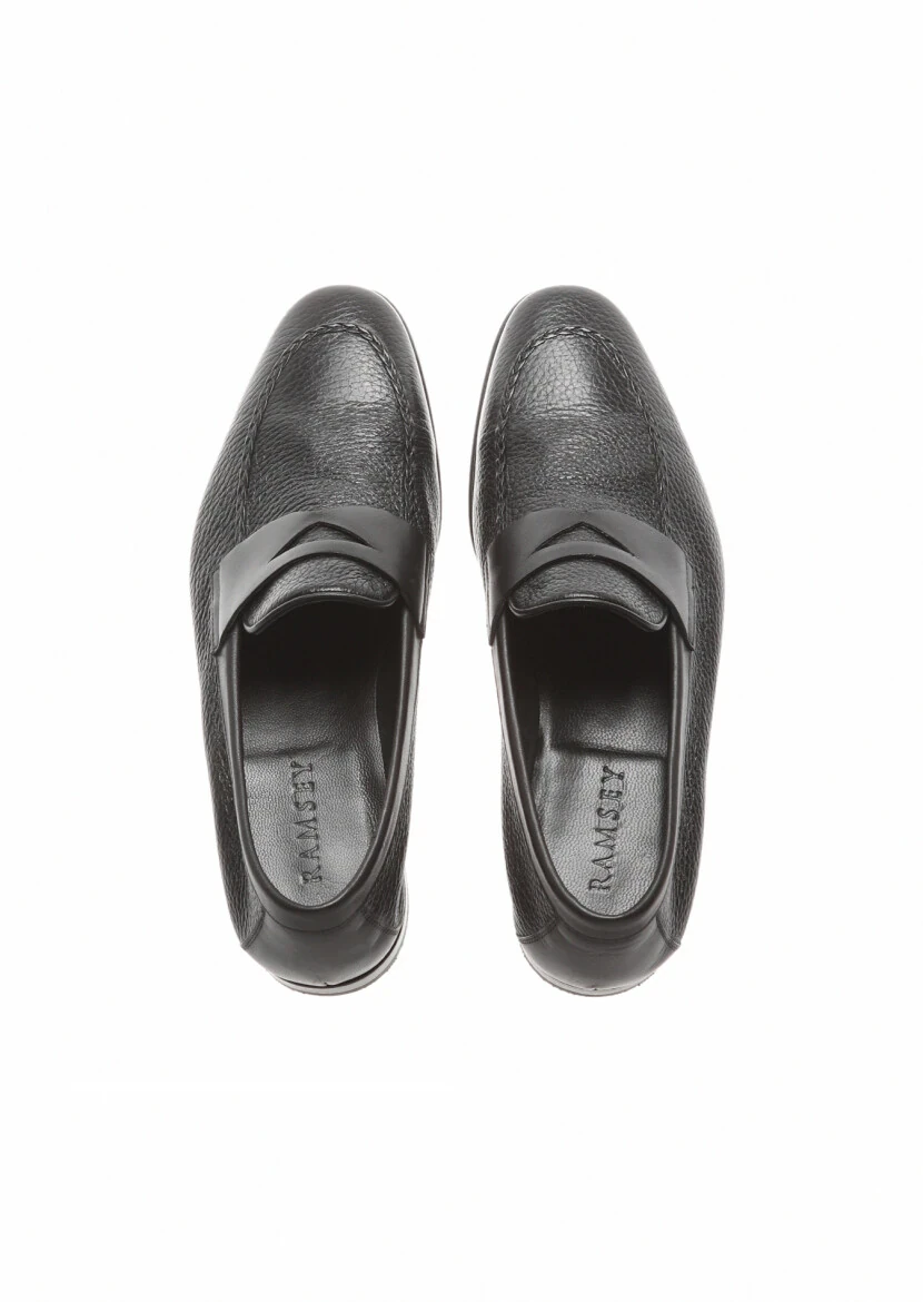Black Leather Classical Loafer - 5
