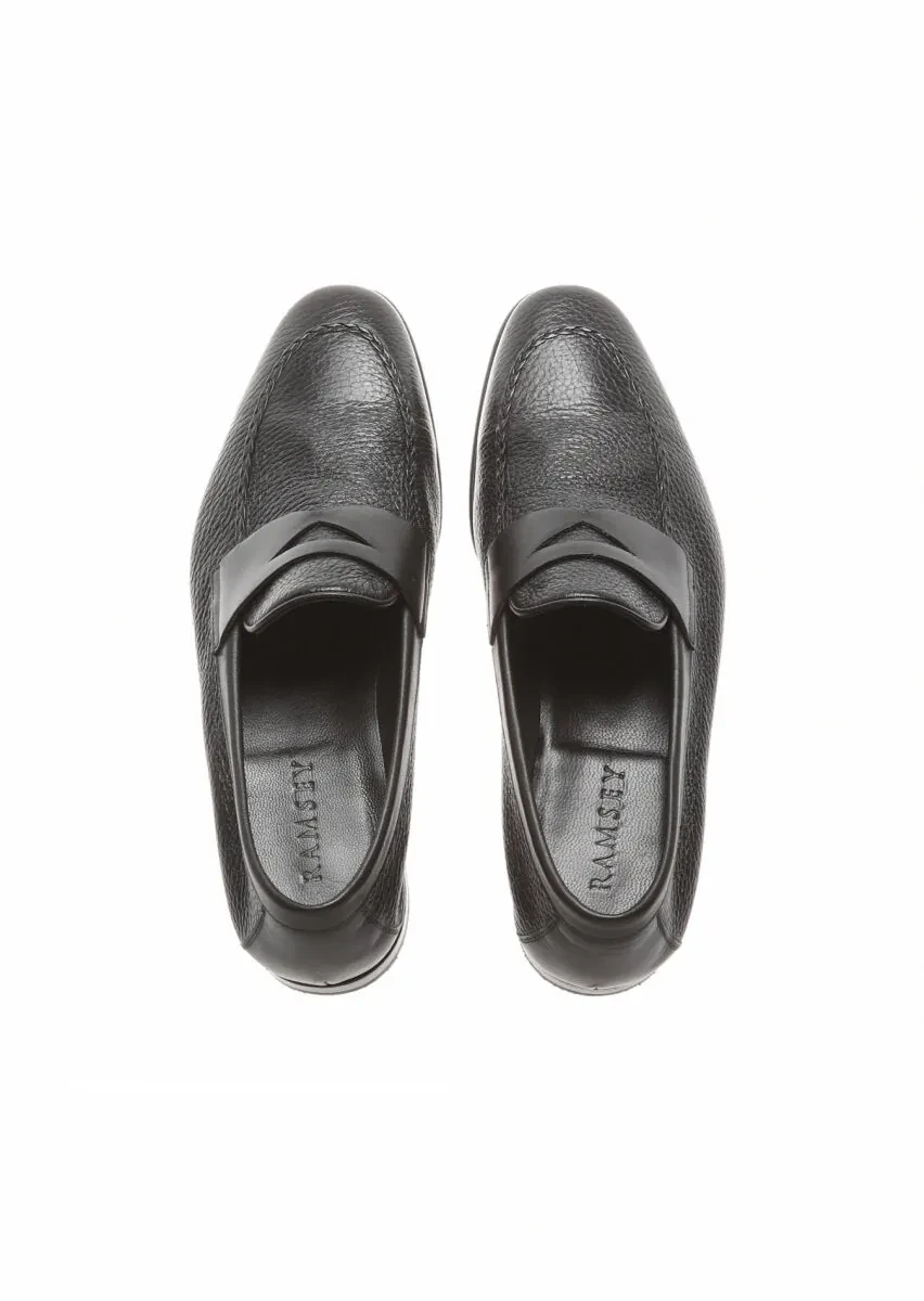 Black Leather Classical Loafer - 5
