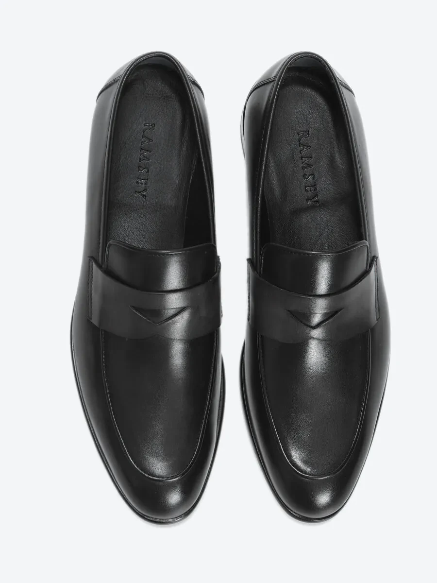 Black Leather Classical Loafer - 5