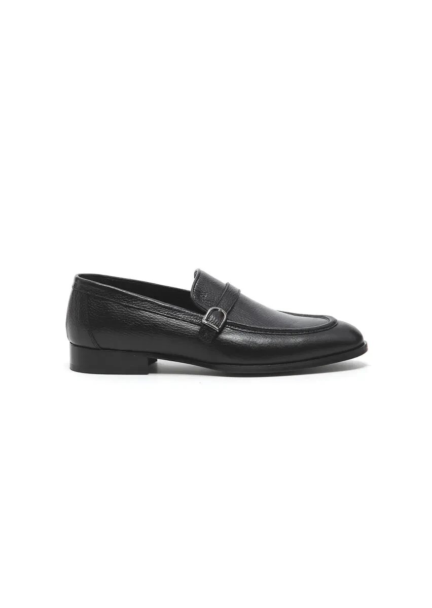 Black Leather Classical Loafer - 1