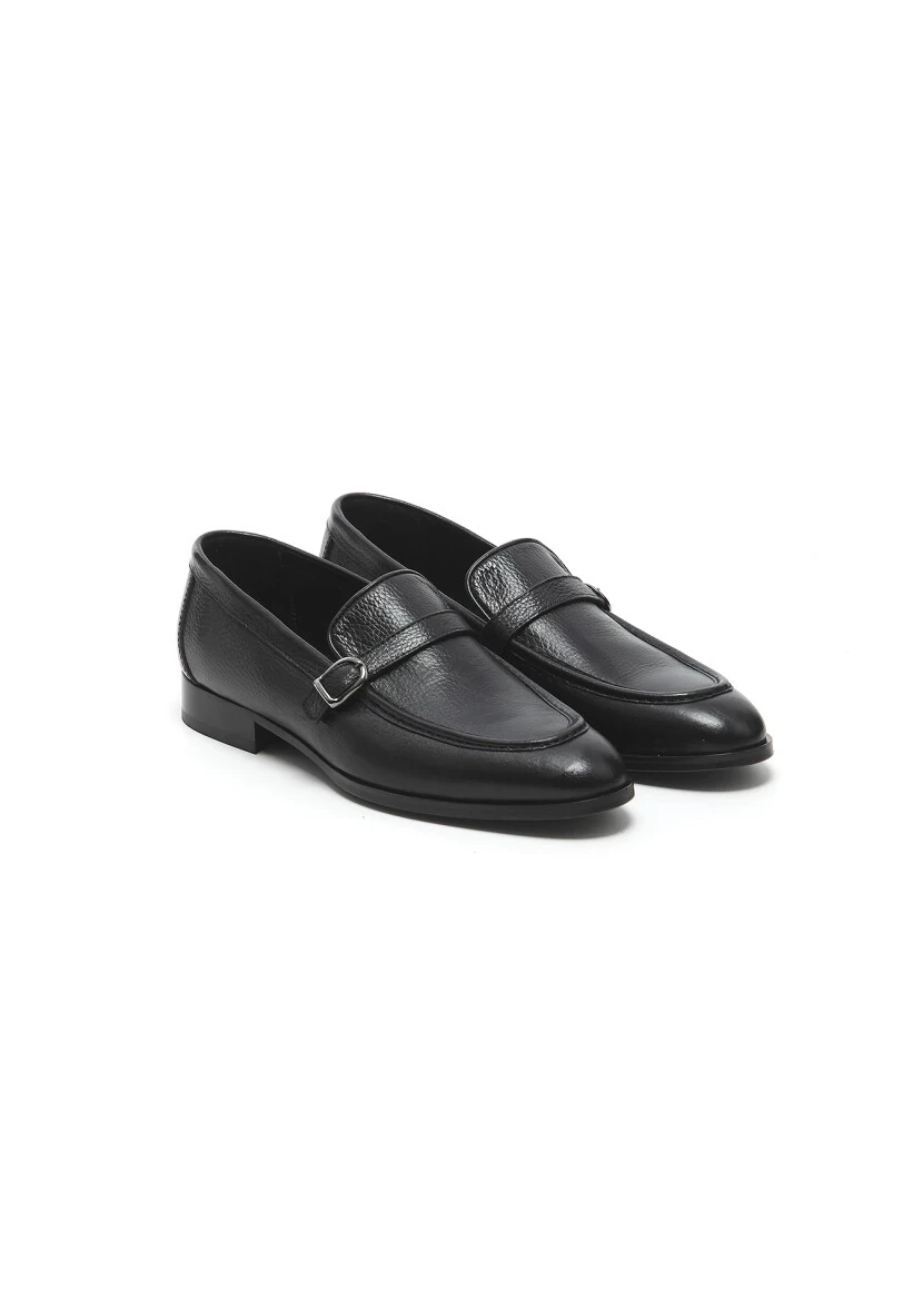 Black Leather Classical Loafer - 2