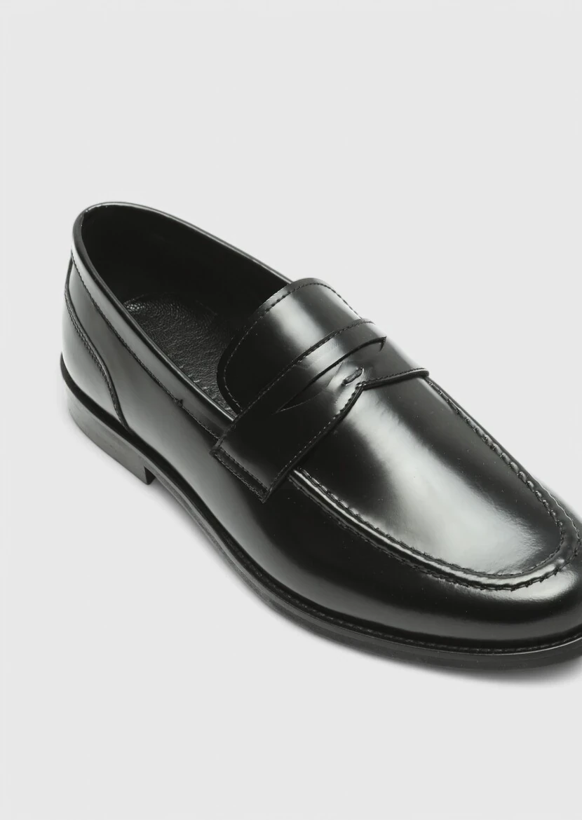 Black Leather Classical Loafer - RAMSEY
