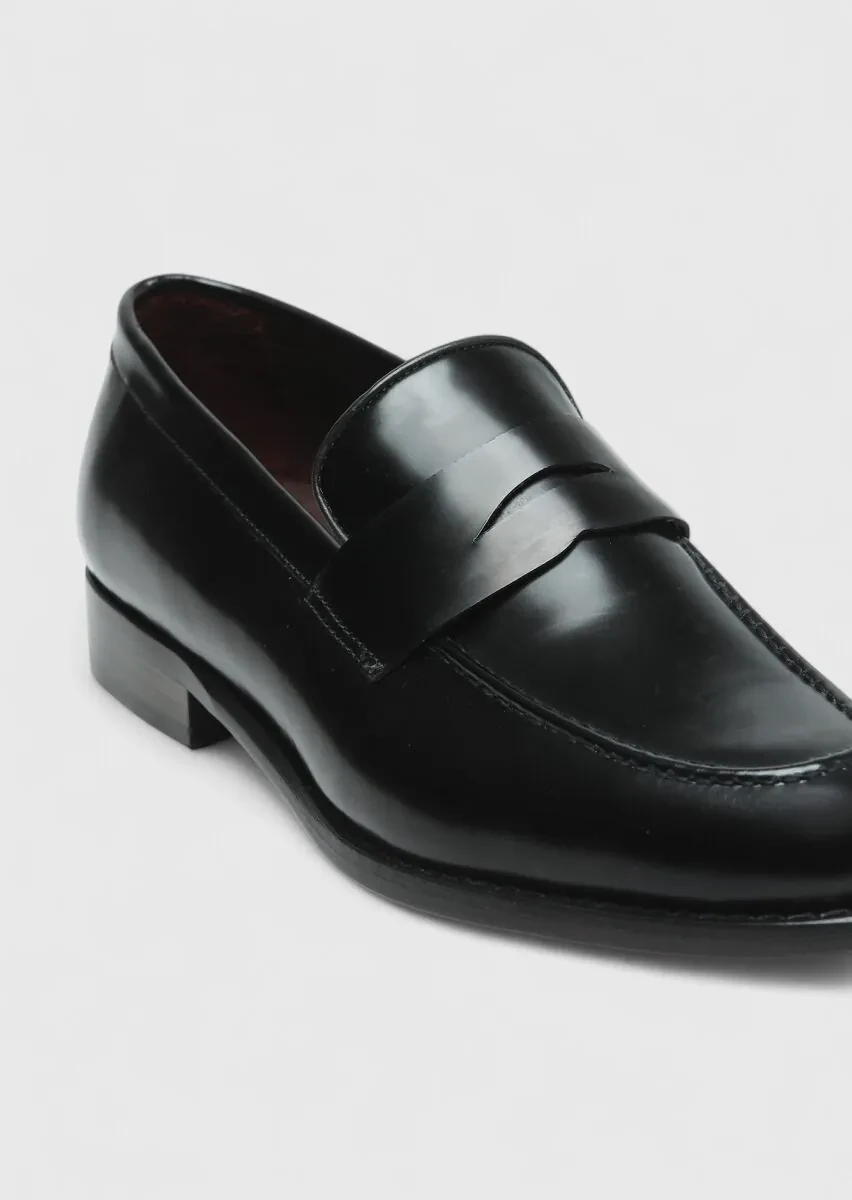 Black Leather Classical Loafer - 2