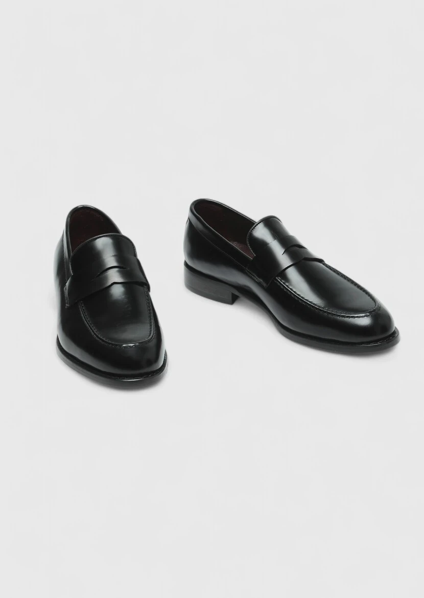 Black Leather Classical Loafer - 3