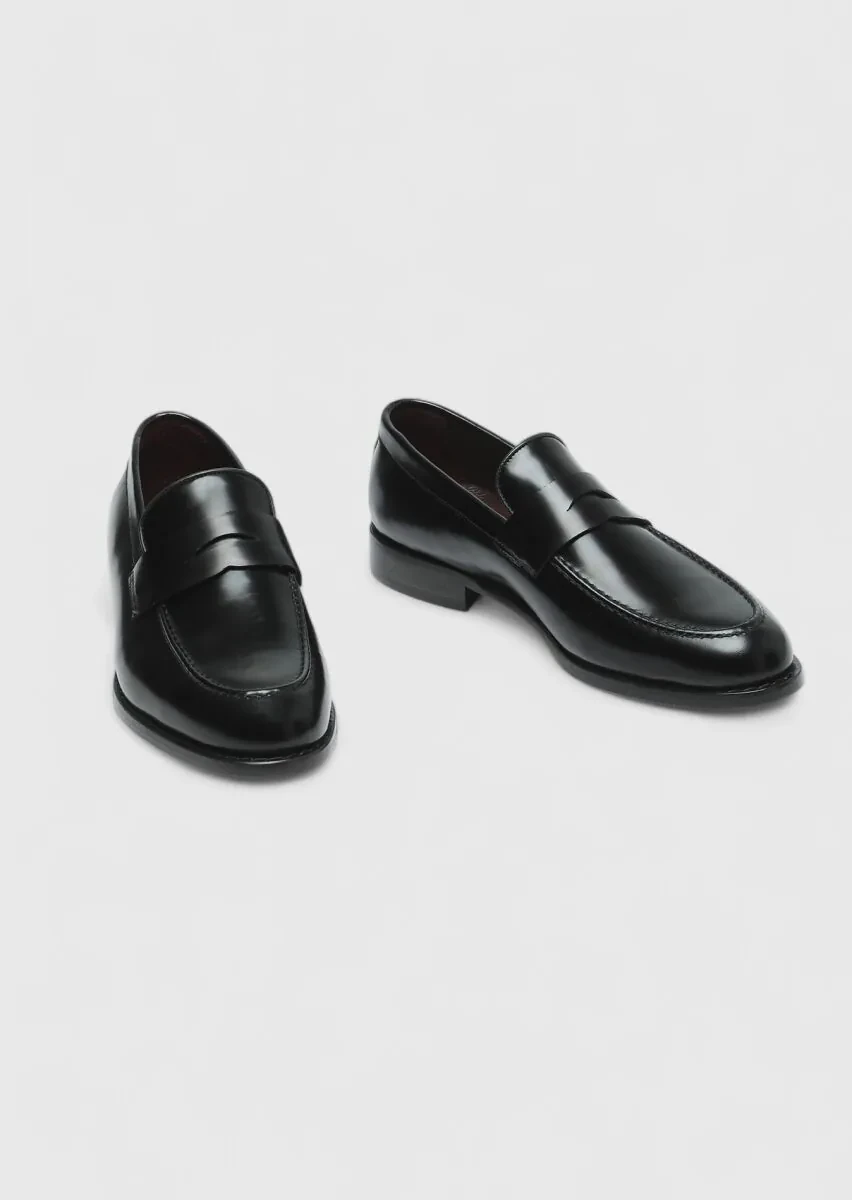 Black Leather Classical Loafer - 3