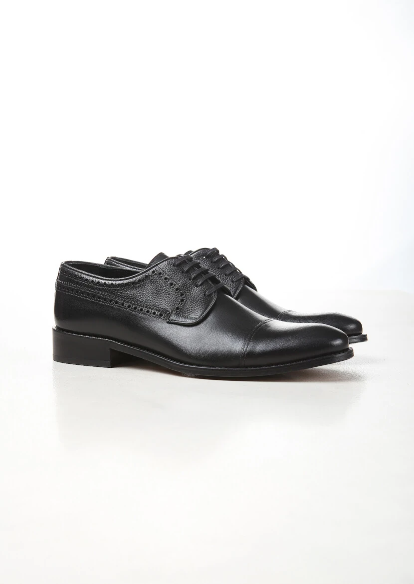 Black Leather Classical Shoes - 2