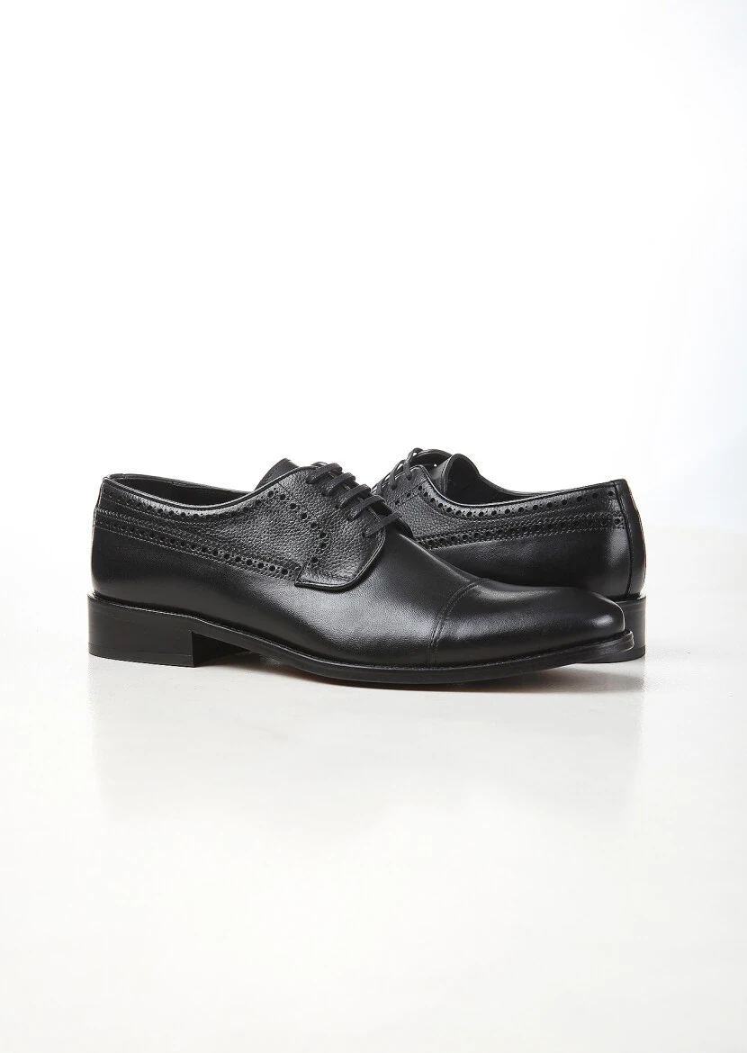 Black Leather Classical Shoes - 3