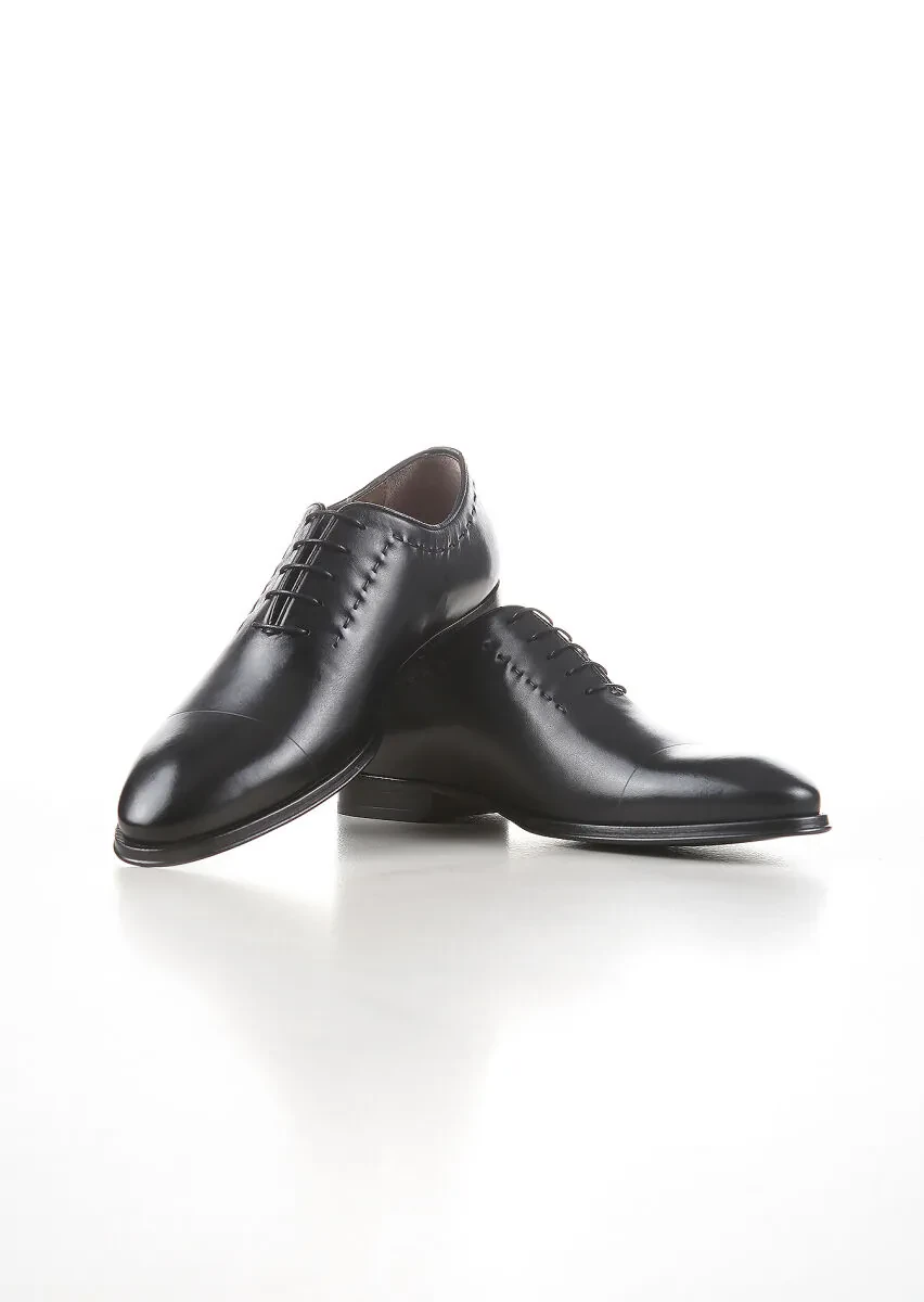 Black Leather Classical Shoes - 2