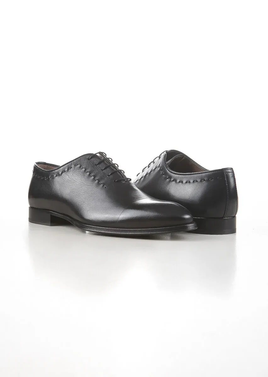 Black Leather Classical Shoes - 3