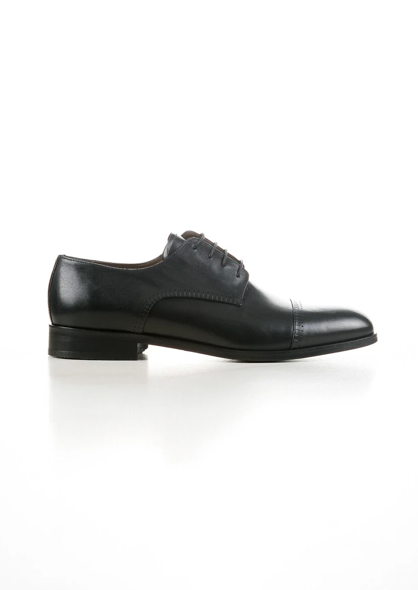 Black Leather Classical Shoes - 1