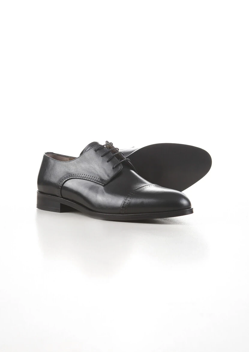 Black Leather Classical Shoes - 4