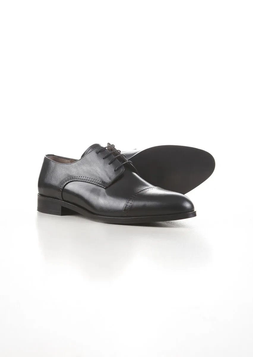Black Leather Classical Shoes - 4