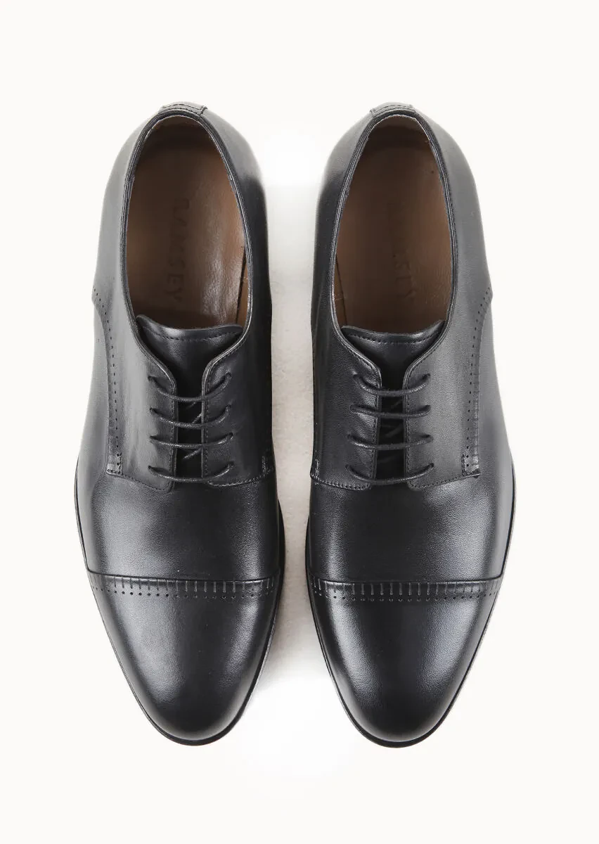 Black Leather Classical Shoes - 5