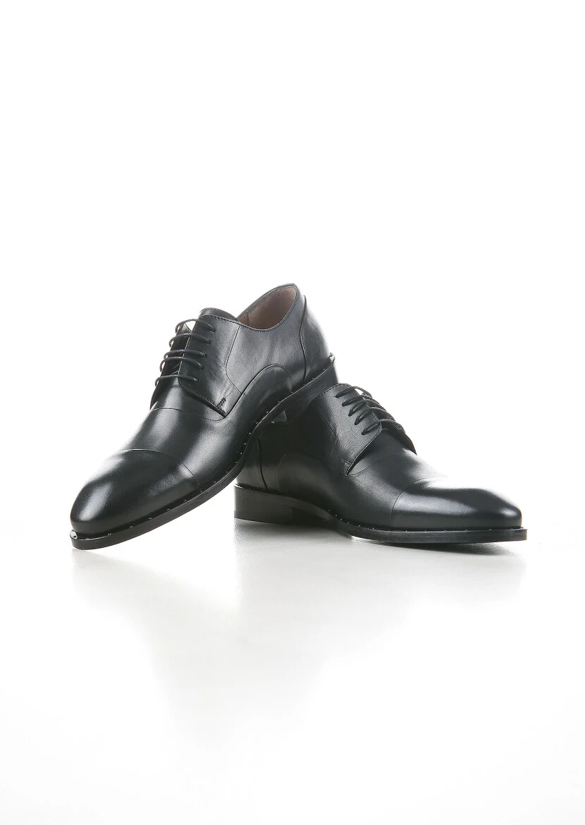 Black Leather Classical Shoes - 2