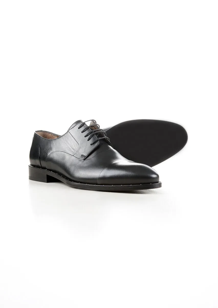 Black Leather Classical Shoes - 4