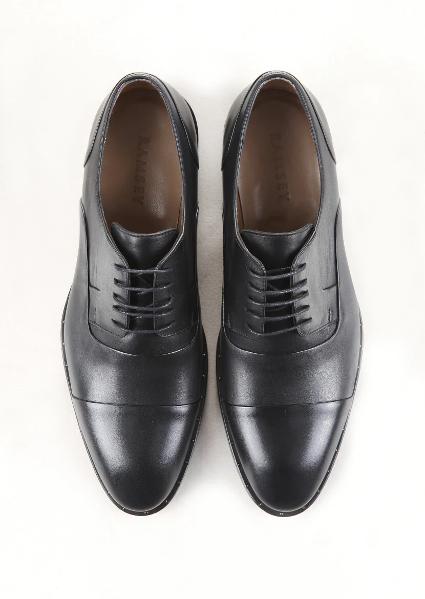 Black Leather Classical Shoes - 5