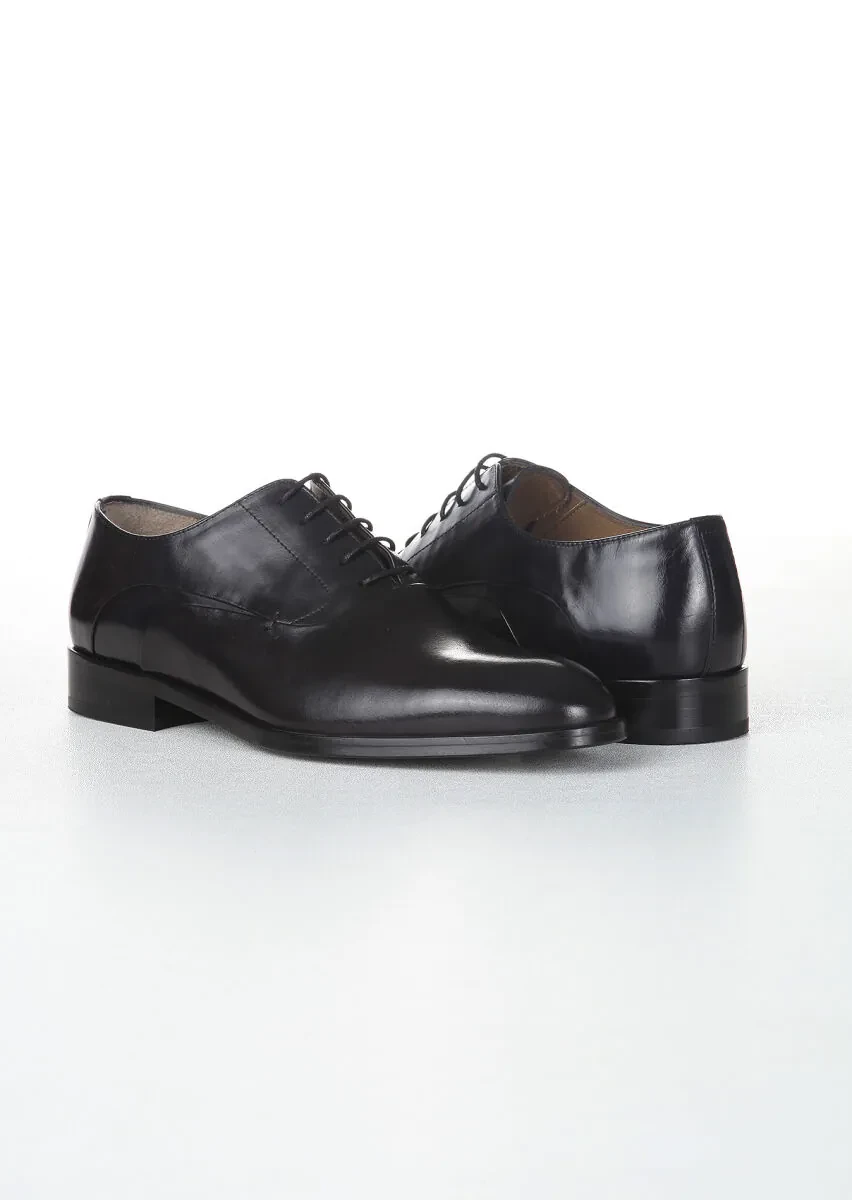 Black Leather Classical Shoes - 3