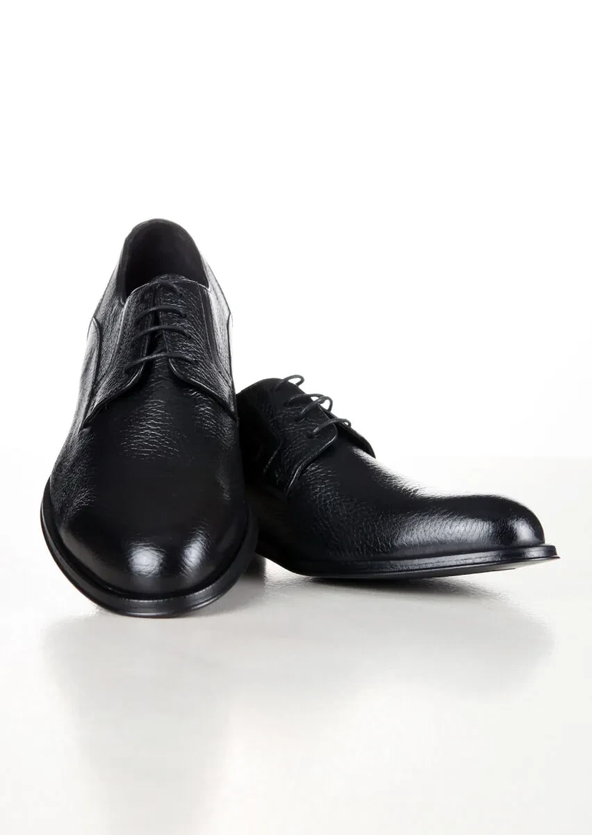 Black Leather Classical Shoes - 2