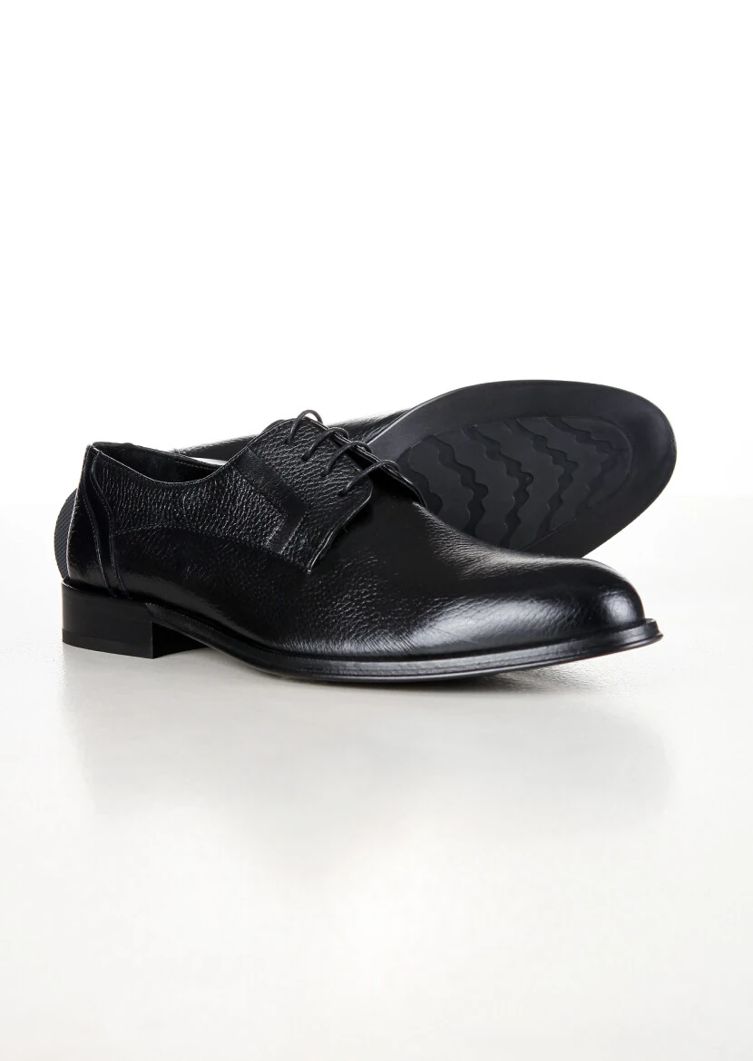Black Leather Classical Shoes - 4