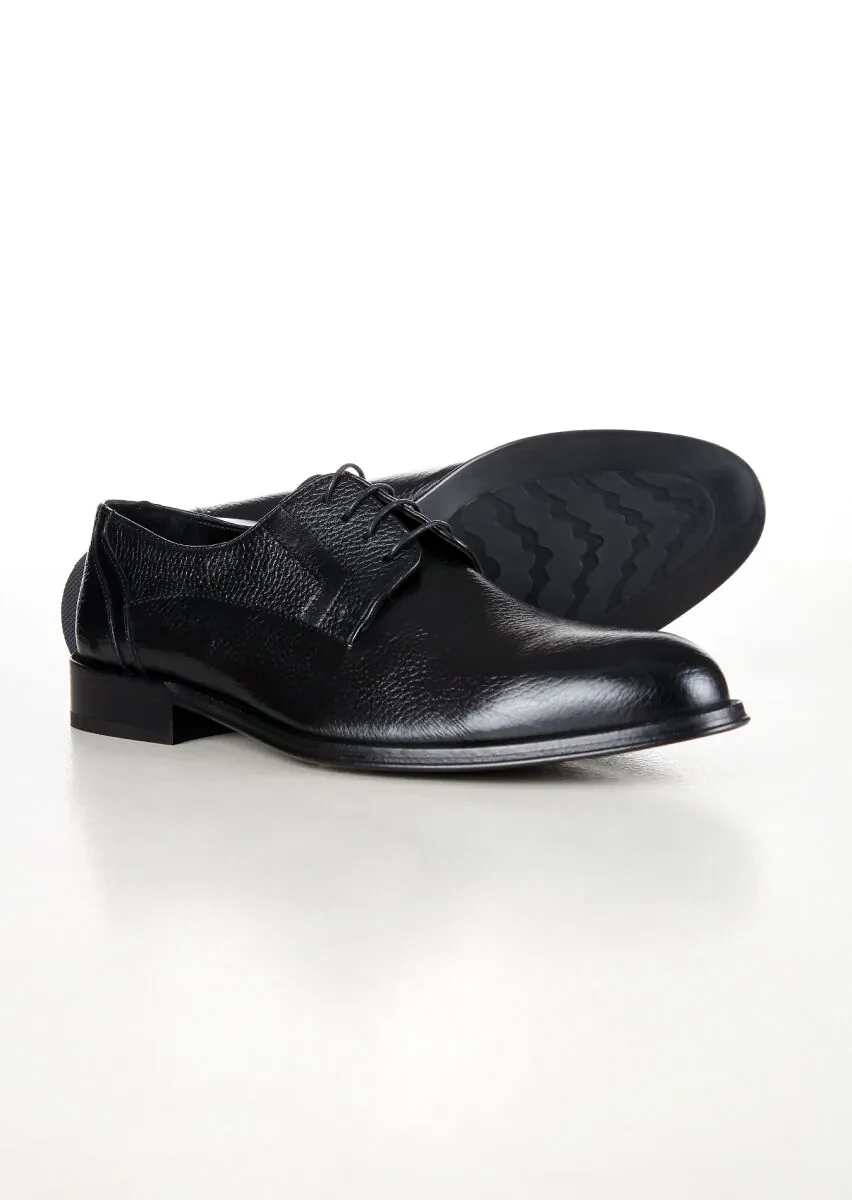 Black Leather Classical Shoes - 4