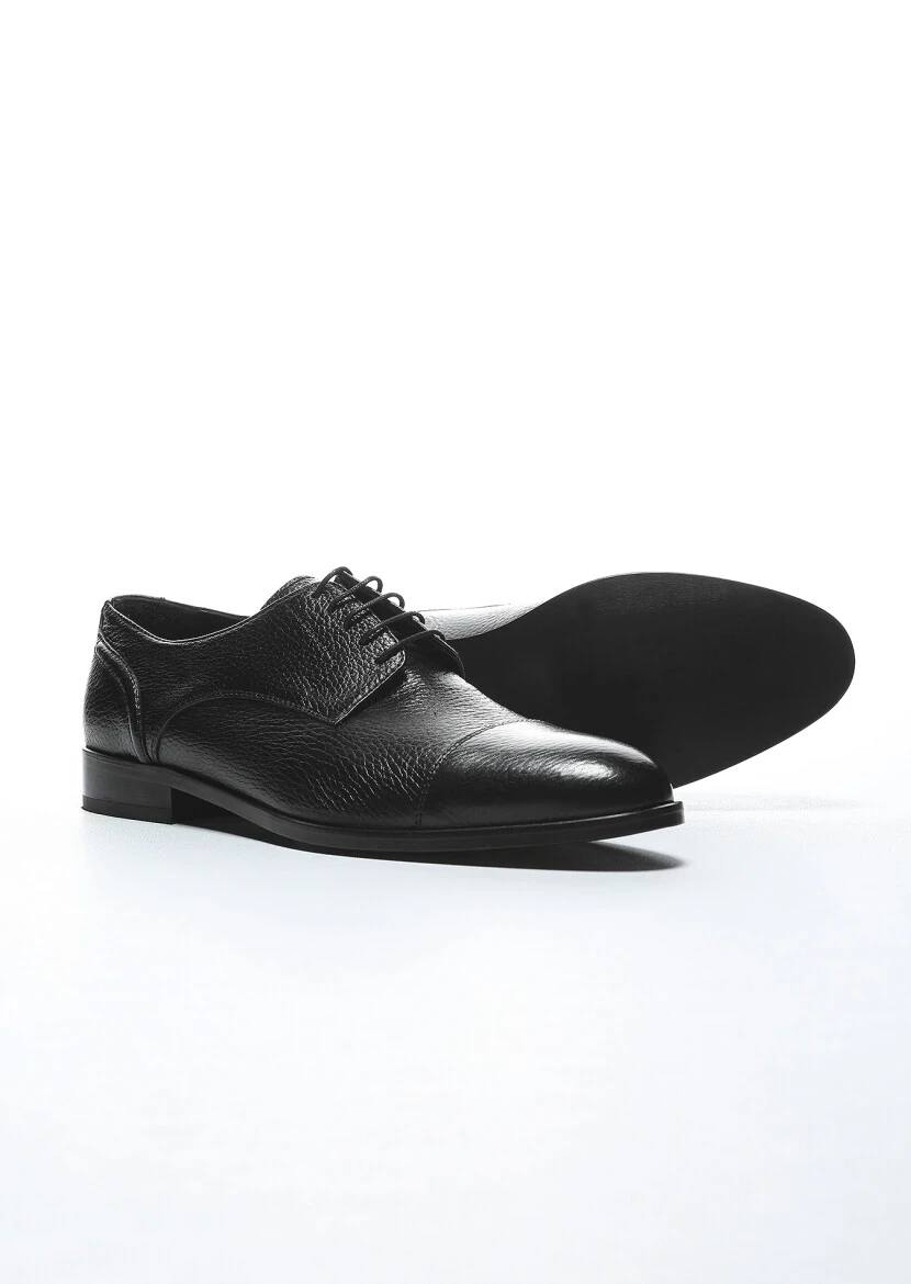 Black Leather Classical Shoes - 4