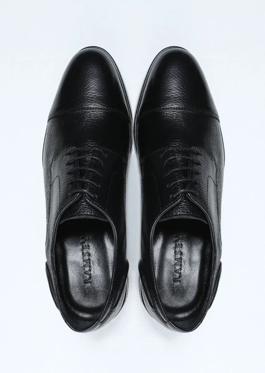 Black Leather Classical Shoes - 5