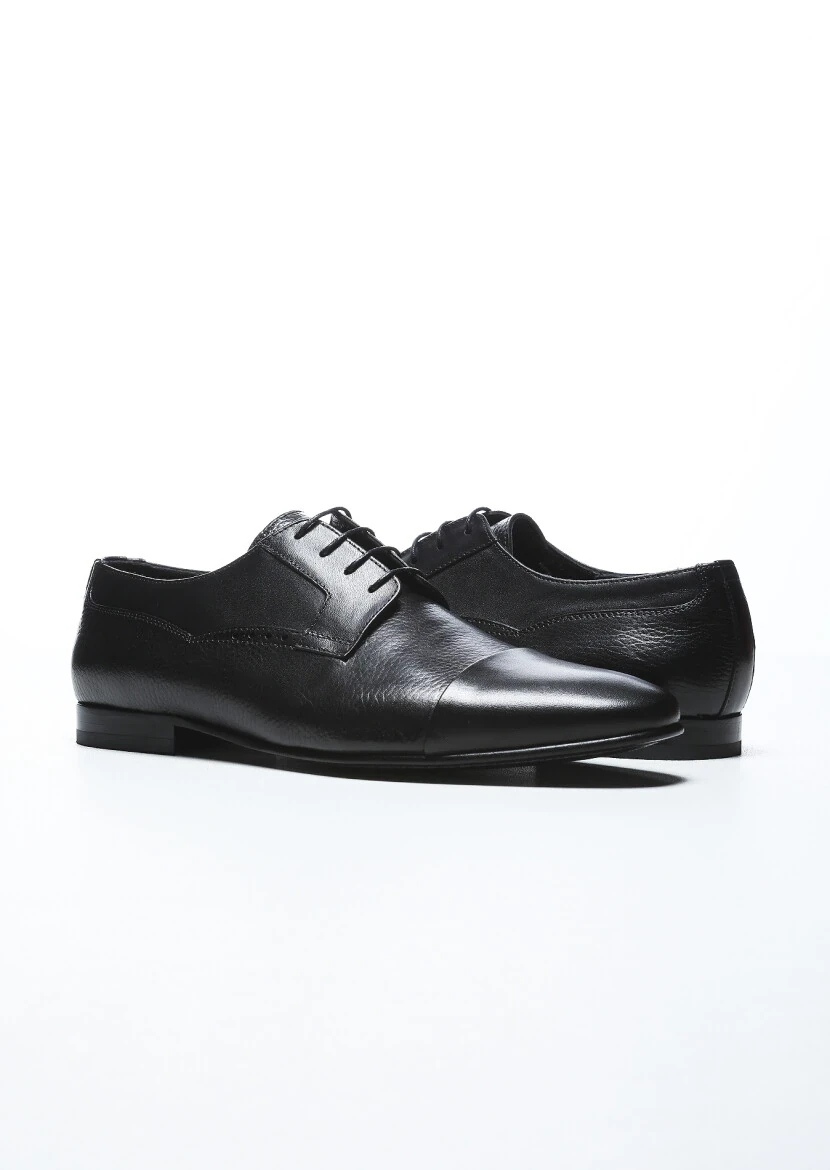 Black Leather Classical Shoes - 3