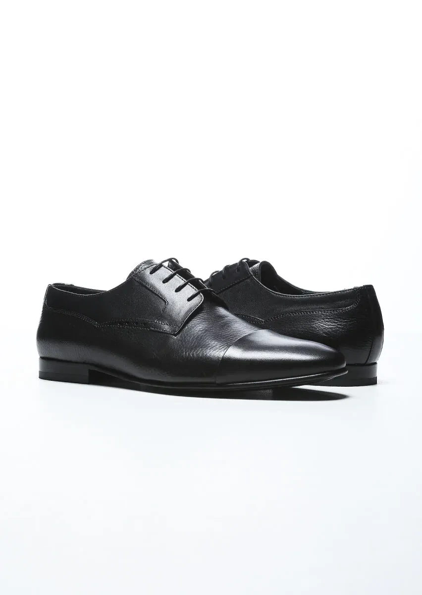 Black Leather Classical Shoes - 3