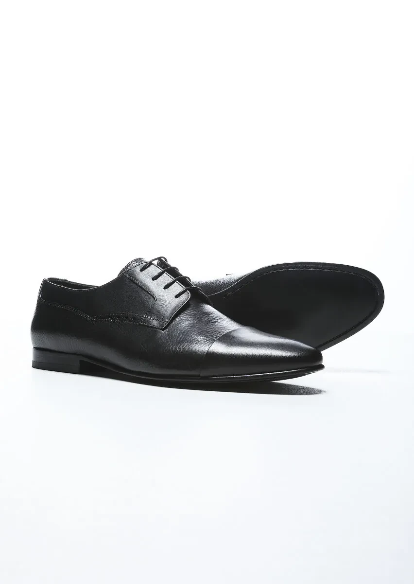 Black Leather Classical Shoes - 4