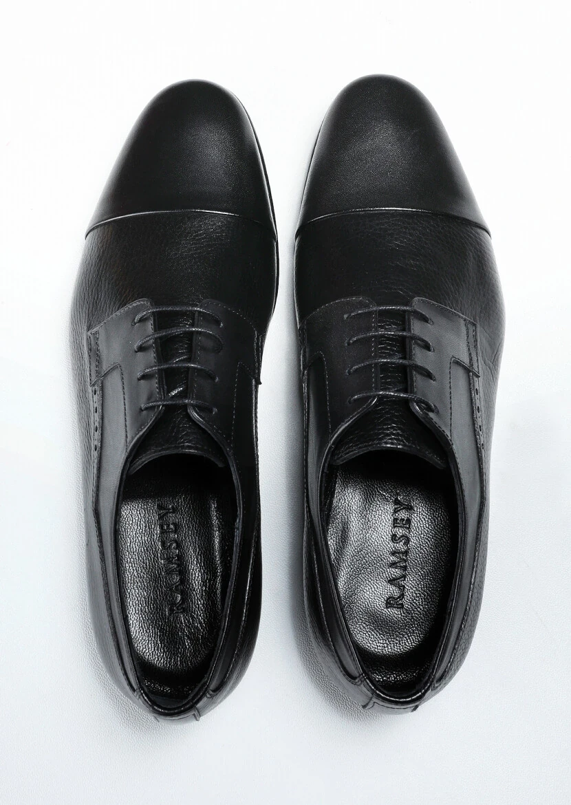 Black Leather Classical Shoes - 5