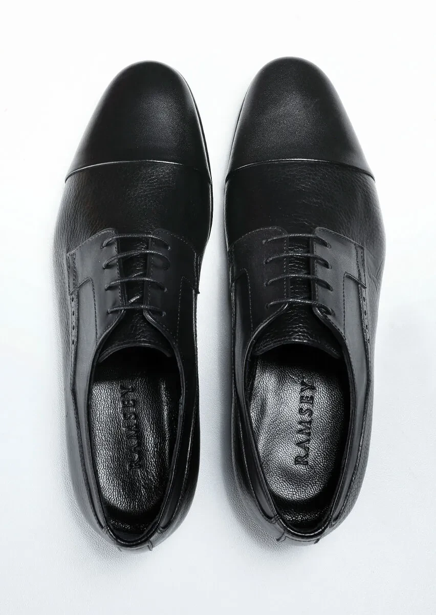 Black Leather Classical Shoes - 5