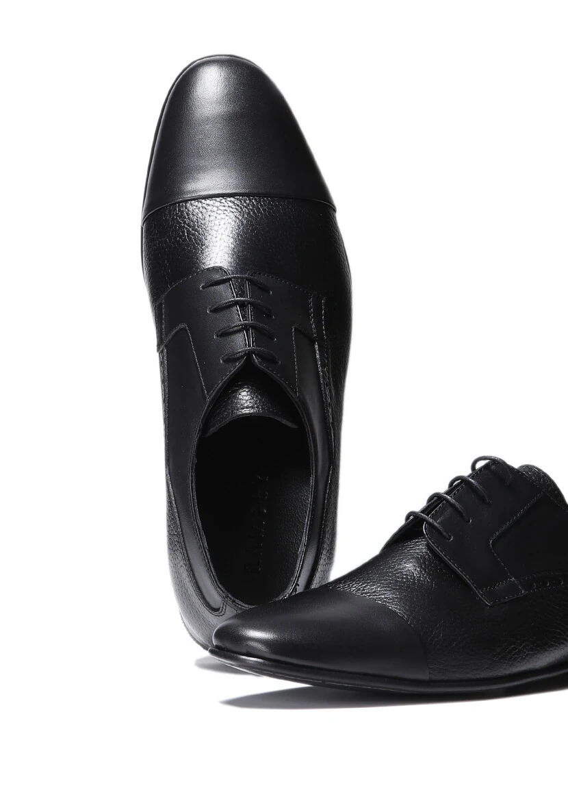 Black Leather Classical Shoes - 3