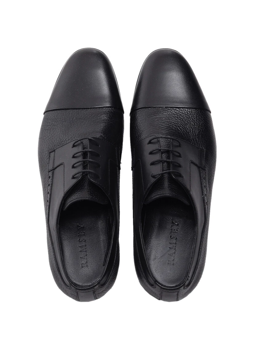 Black Leather Classical Shoes - 5