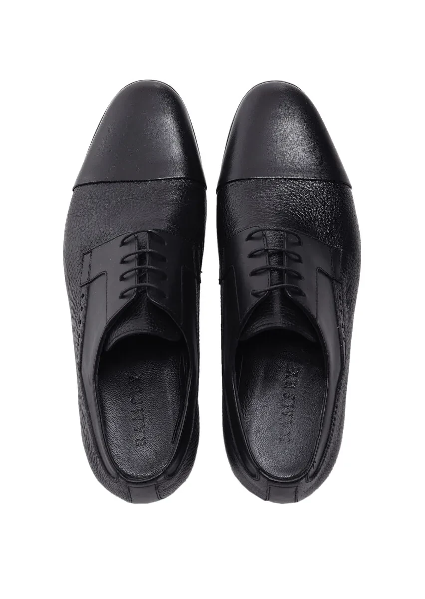 Black Leather Classical Shoes - 5