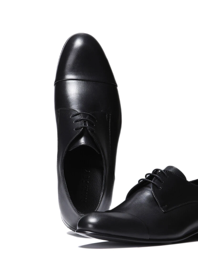 Black Leather Classical Shoes - 3