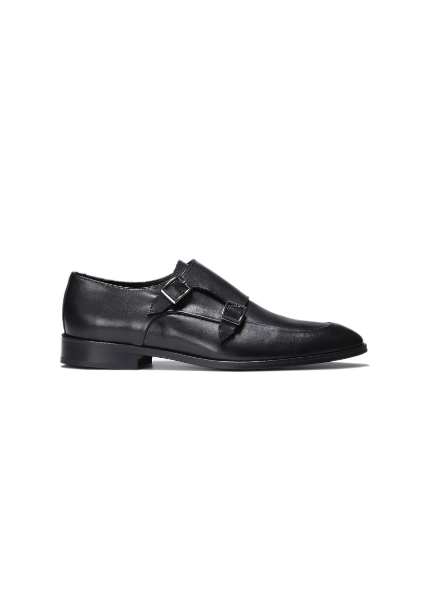 Black Leather Classical Shoes - 1