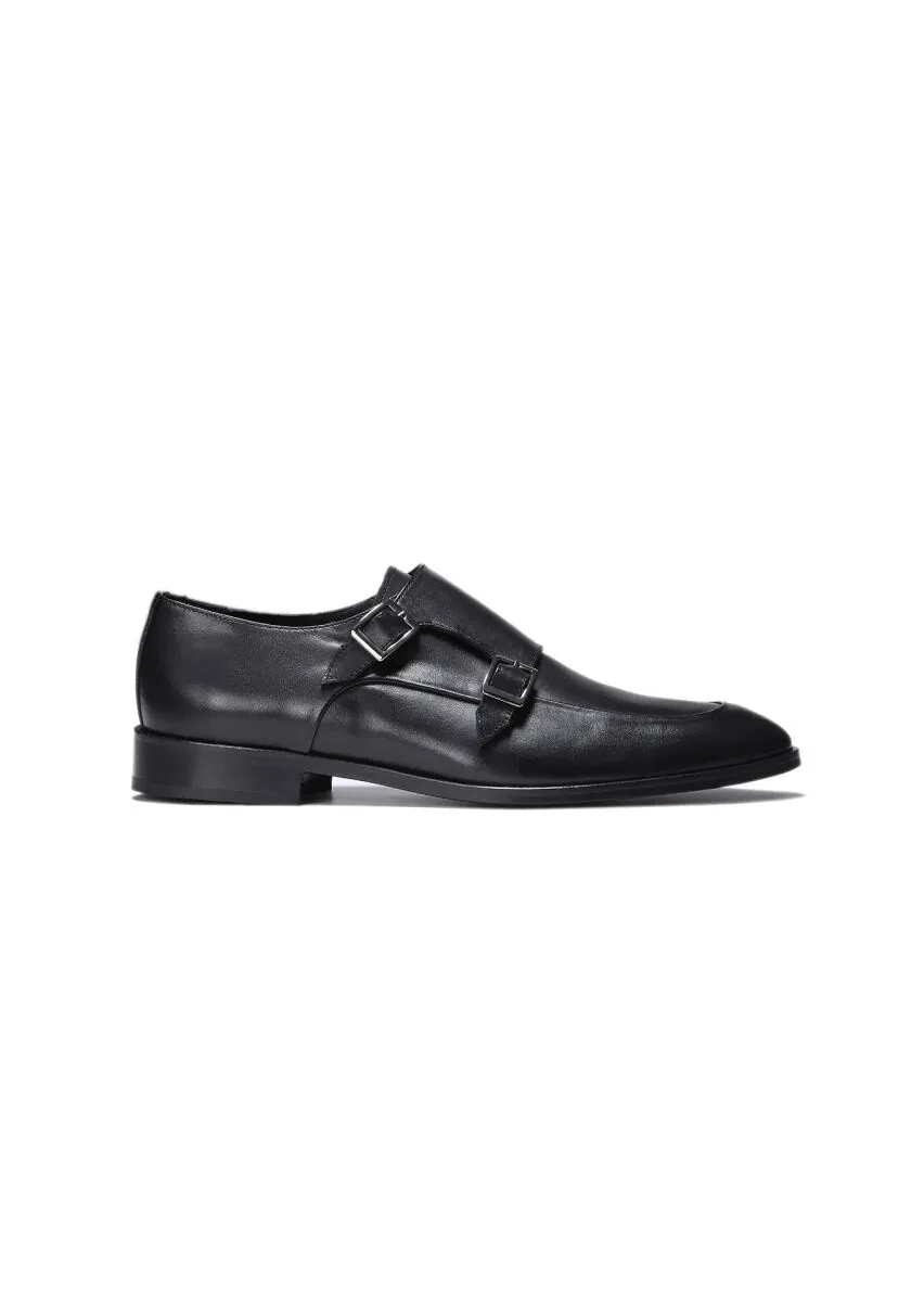 Black Leather Classical Shoes - 1