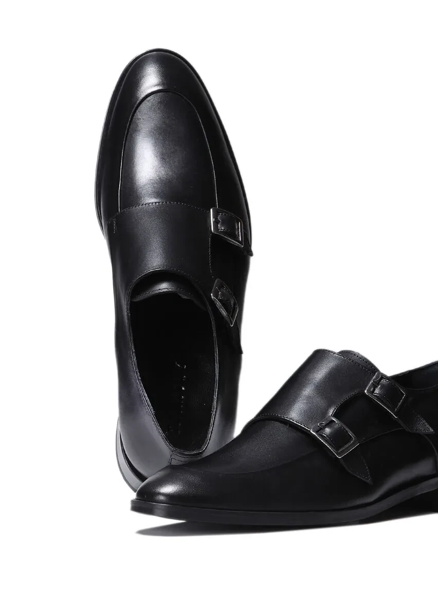 Black Leather Classical Shoes - 3